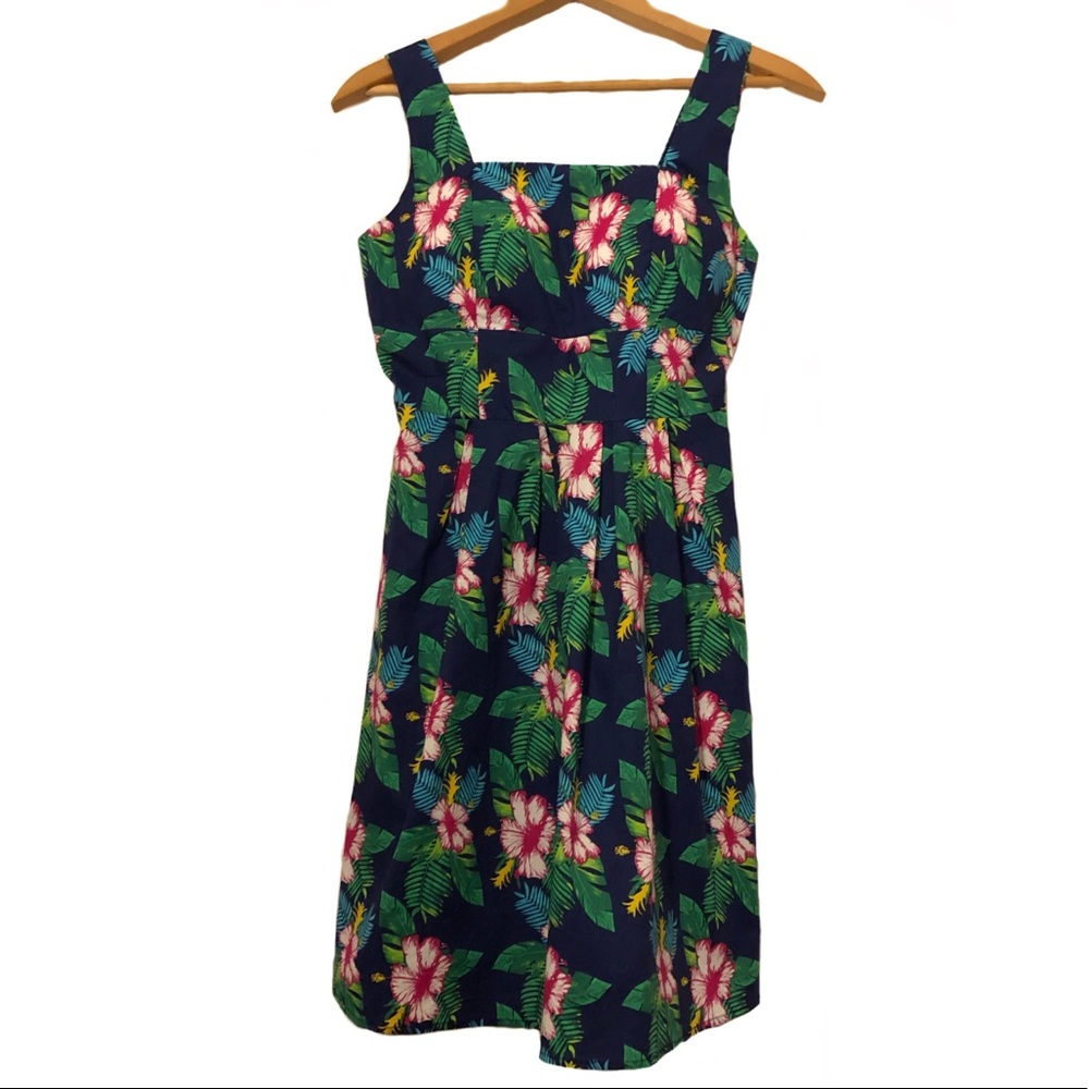 Say What Floral Hawaiian Print dress Square Neck